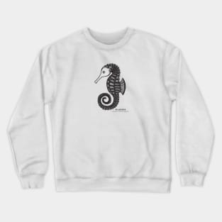 Seahorse with Common and Latin Names - seahorse drawing - animal design Crewneck Sweatshirt